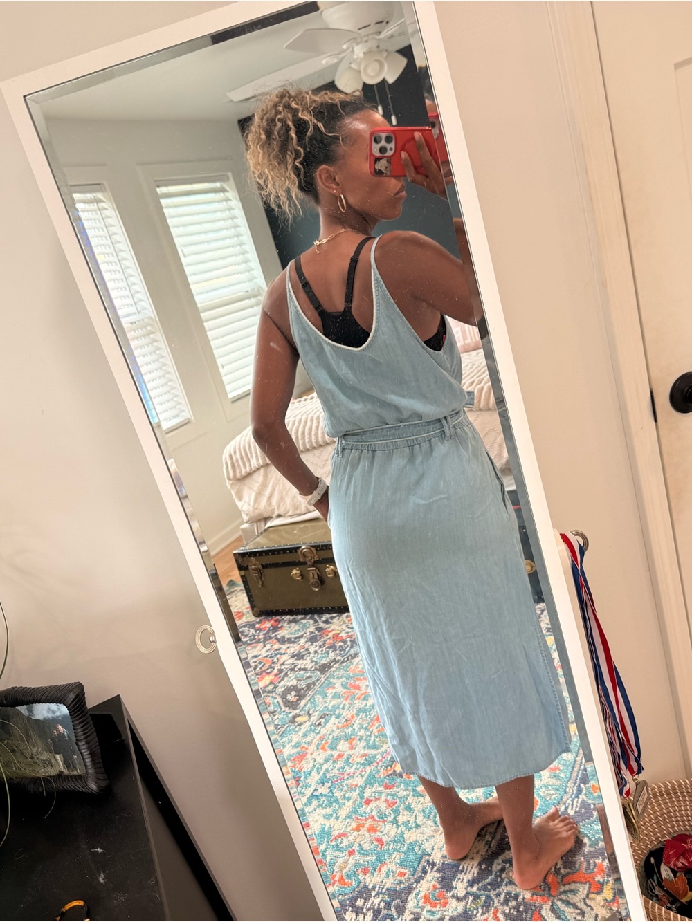 Anthropologie Light Blue Sleeveless Midi Dress